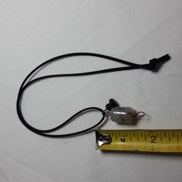 Copper Wire Wrapped Agate, Onyx, Lava Stone Necklace - Picture 3 of 3